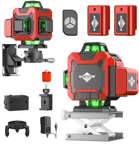 Laser Level,WEIDDW 4D 16 Lines Laser Level 4x360 Self Leveling Tool for Construction and Picture Handing Green Cross Line Vertical and Horizontal Line leveler Tool