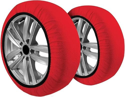 WeGeek, SERIE ACTIVE. Par de calcetines de nieve para coches, SUVs, 4×4s. Nueva HOMOLOGACIÓN EUROPEA EN 16662-1 que unifica los calcetines de nieve con las cadenas de nieve. TALLA XS. Montaje 2min.