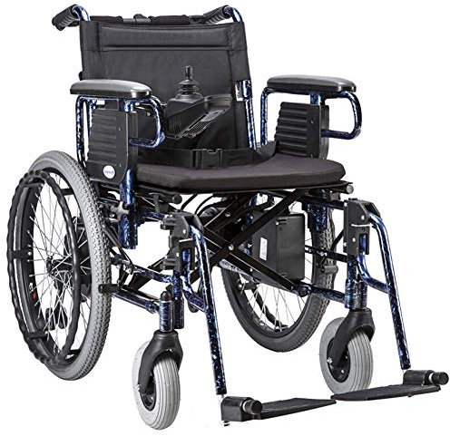 Hochleistungs-Elektrorollstuhl, faltbarer und leichter Elektrorollstuhl, Sitzbreite: 45 cm, 360°-Joystick, Gewichtskapazität 150 kg, abnehmbare Armlehne, Schwar