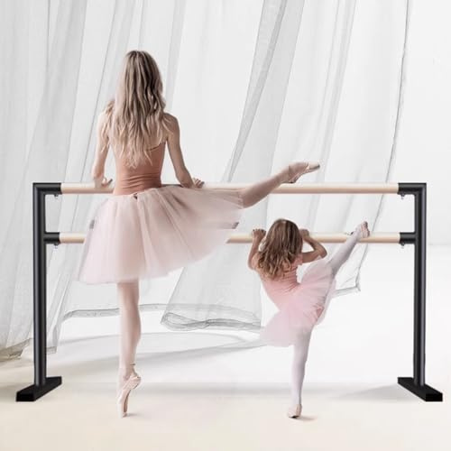 Portable Ballet Barre Double Ballet Barre Dancing Stretching Bar Dancing Barre with Non-slip Feet Freestanding Portable Ballet Bar Stretch Bar for Adult Kids,Ballet Equipment (125*60*105cm)