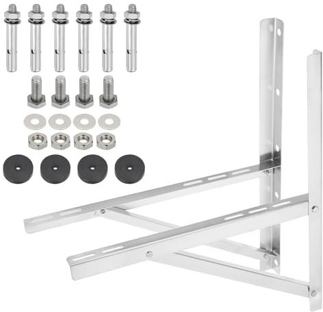 PATIKIL 9000-36000BTU Wall Mounting Bracket for Mini Split Air Conditioner, 1Set Foldable Stainless Steel Stand Support Condenser Up to 660lbs for Hanging