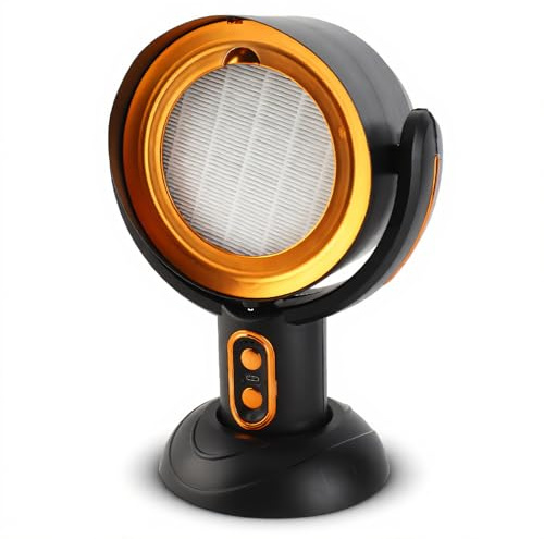 Ventola di scarico portatile da cucina, cappa aspirante da tavolo, alimentata tramite USB, filtro rimovibile, compatto, 5 V, 8 W, per appartamenti (nero oro)