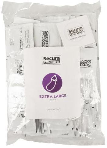Secura Extra Large 100er Kondome - 100 breite Präservative zur Verhütung ohne Hormone für Männer, transparent