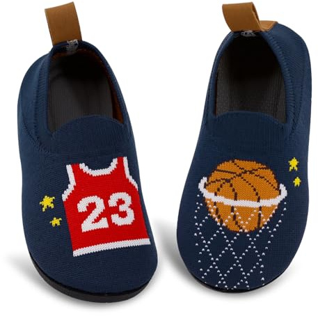 qpyysz Pantoufles pour enfant garçon - Chaussons de gymnastique pour garçon - Pieds nus - Chaussons de maternelle - Pantoufles respirantes et antidérapantes, Basketball., 31.5/32.5 EU Large