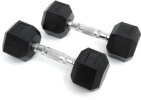 BILDER - Coppia Manubri Palestra 5 Kg, Forma Esagonale e Impugnatura Antiscivolo, Set Pesi Palestra e per Allenamento a Casa per Tonificazione e Riscaldamento, Set Manubri Resistenti e Salvaspazio