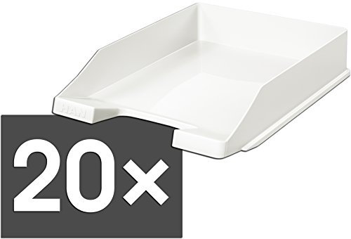 HAN 1027 Briefablage KLASSIK, DIN A4/C4, stapelbar, stabil, modern (weiß / 20er Pack)