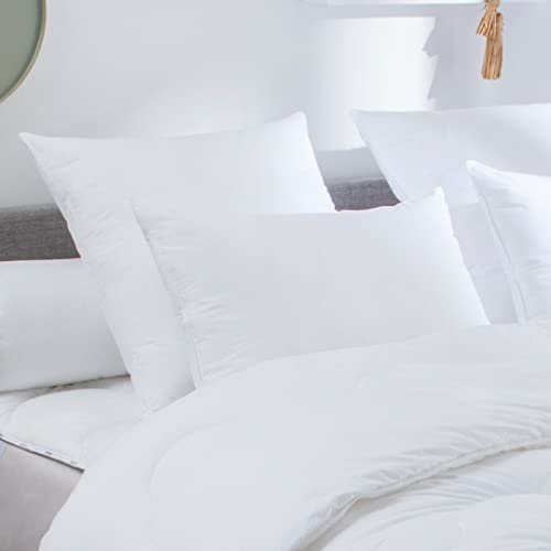 DODO | Oreiller Eco Green Medium 65x65 I Toucher Duvet Douillet I Fibres Recyclées Éco-Responsables I Enveloppe 100% Coton Naturel Percale I Fabriqué en France