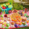 Kopi Corgi Kinderküche Spielküche Zubehör,67PCS Kinderküche Zubehör mit Klett-Verbindung Obst Gemüse Lebensmittel Set für Rollenspiele,Küche Spielzeug Lernspielzeug Geschenk für Kinder ab 3 Jahre