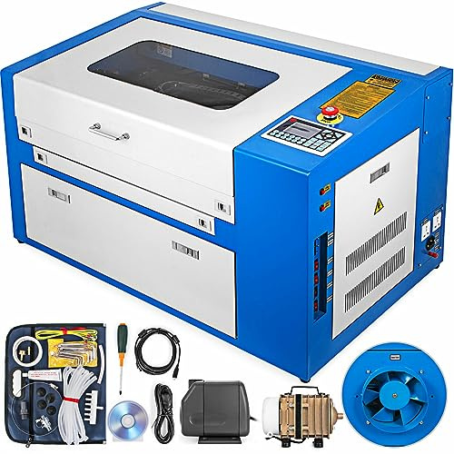 PEIXU 50W Grabador Láser Máquina de Grabado Láser CO2 Engraving Cutting Machine Láser Profesional Máquina de Corte Láser 500x300mm Laser Cutter Engraver,Compatible Software Lightburn/RDworks