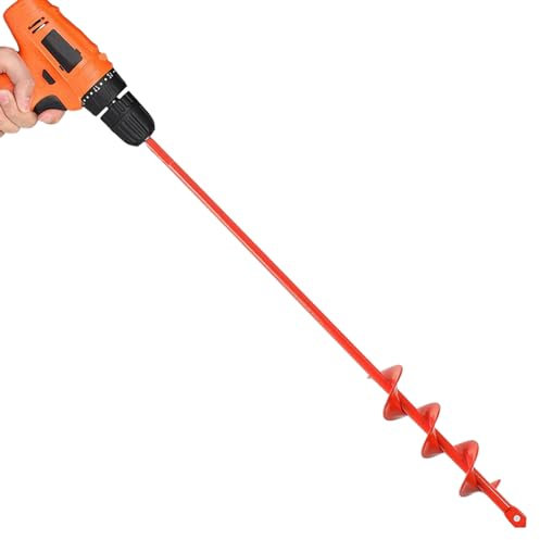 MAXCCINO Broca de barrena para plantar 1.6 pulgadas de profundidad x 16.5 pulgadas de largo, broca en espiral de tierra de jardín para taladro hexagonal de 3/8 pulgadas, para excavadora de agujeros de