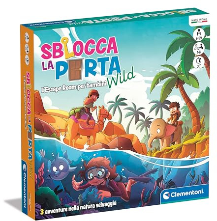 Clementoni - Gioco da Tavolo Adulti - Sblocca la Porta - Wild - Escape Room Bambini 8 Anni, Gioco di Logica con Enigmi da Risolvere, Divertimento per Adulti, 1-6 Giocatori, Made In Italy, 16813