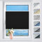TFSKY Plissee ohne Bohren Verdunkelung Klemmfix Schwarz B45 x H120 cm Thermo Plissees Verdunklung 100% Blickdicht Plisseerollo für Fenster & Tür Verdunklungsplissee Sonnenschutz Sichtschutz