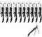 ApribotTiglie di Vino, Cavatappi Professionale Set Apribottiglie di Vino, Cerniere in Acciaio Inossidabile Chiave di Vino per Camerieri del Ristorante, Sommelier, Baristi (black 10 pieces#)