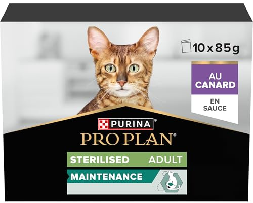 PRO PLAN Adulte Stérilisé Maintenance Canard en Sauce 10x85g