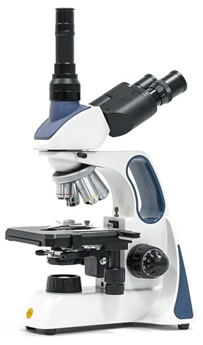 SWIFT SW400 Trinocular Compound Microscope 40X-2500X, Infinity-Corrected Optics, Siedentopf Head, Mechanical Stage, LED,Professional Biological Lab Microscope for Research, Clinical & Education