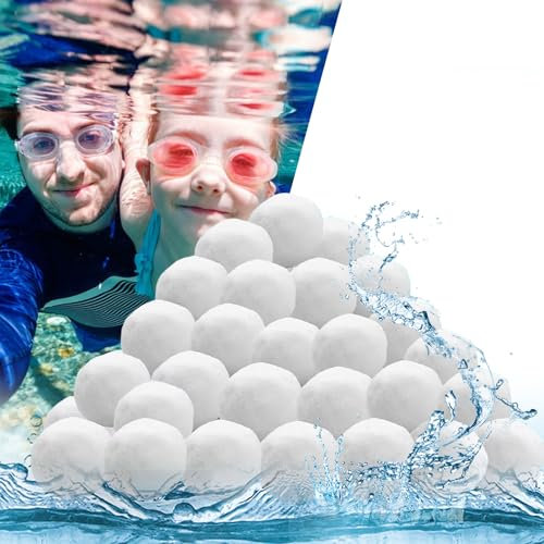 Jortmrd Bolas Filtro Piscina 500g Bolas Depuradora Piscina para Sistemas de Filtro de Arena Reemplaza 18kg Arena de Filtro para Instalaciones de Filtro de Arena, Piscina, Acuarios