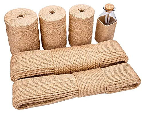 Cuerda,Cordel, Cuerda de yute, cuerda de cáñamo trenzada, hilo de yute sólido multifuncional, for manualidades, escalada, ancla, hamaca, náutica, rascador for gatos, tira y afloja, decoración.(16mm)