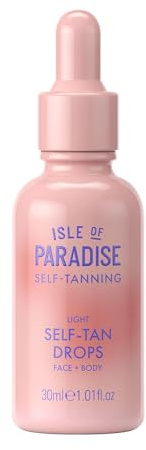 Isle of Paradise Self Tanning Face & Body Drops- Light, Self Tanner Drops for a Natural Bronze, Long-lasting Tan, Cruelty Free, Fragrance Free & Dermatologist-Approved, 1.01 fl. oz