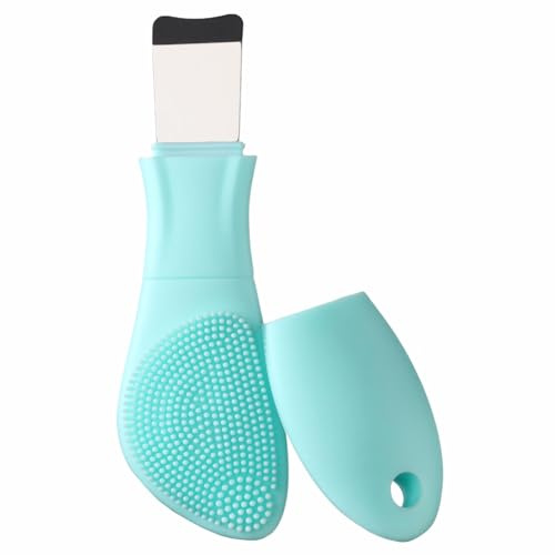 YEADMAL Extracteur de points noirs et exfoliant en silicone, spatule pour le visage, brosse de nettoyage du visage, brosse à pores, exfoliant pour le visage en profondeur (cyan)