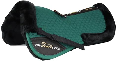 Media almohadilla inglesa de lana con amortiguación para silla de montar - Cómoda manta con diseño de media almohadilla(green,M)