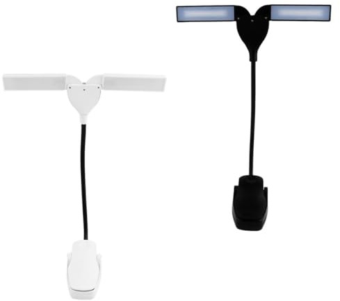 UKCOCO Lampada da Pianoforte LED Clip Luce da Lettura Protettiva per Occhi Ricaricabile e a Risparmio Energetico Set 2 Pezzi per Studio e Pratica in Casa