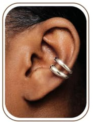 ORAZIO Ear Cuff Mujer Pendiente Clip Sin Agujero Piercing Falso Ajustable | Ear Cuff Ajustable De Cobre Flexible Piercing Falso Para Hélix Sin Agujero Acabado Color Oro O Plata Pulido Y Protegido