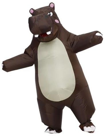 JASHKE Costume Gonflable d'Hippopotame pour Adulte Déguisements Gonflables | Hippopotame Costumes Gonflables Intégraux Costumes d'Animaux Marins Gonflables pour Halloween Noël Carnaval