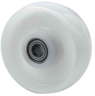CABLEPELADO Rueda transpaleta rodillo, Rueda de carga pesada, Nylon Poliamida, Diámetro de rueda 200 mm, Ancho banda 50 mm, Diámetro agujero buje: 20 mm, Longitud Buje: 52 mm, Blanco, Hasta 750 Kg
