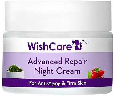 WishCare Collagen Boosting – Advance Repair Nachtcreme – mit Retinol, Niacinamid, Traubenkernen, Meeresalgen, Jojoba & Hagebutte – für Anti-Aging, hautstraffende und auffüllende Haut – 50 g (WARNC50)