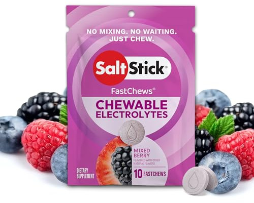 SaltStick Electrolyte FastChews Mixed Berry - 12 Resealable Packets/120 Ct