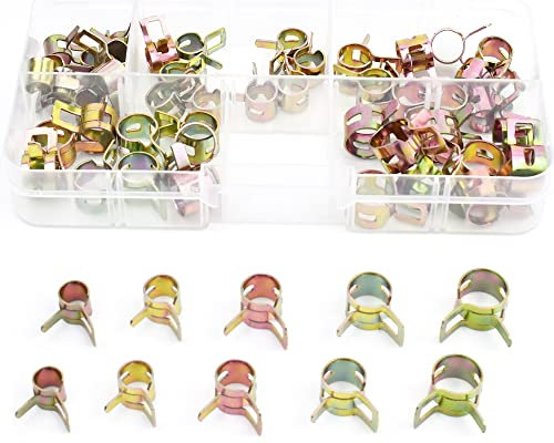 50 Stück schlauchschellen 6mm/7mm/8mm/9mm/10mm, Schlauch Federklemmen für Benzinschlauch Luftschlauch Wasserrohr