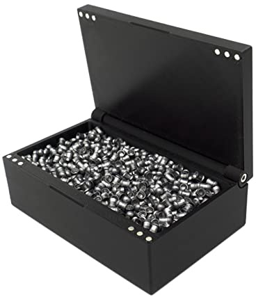 Kube3d Pellet Ammunition Case (Square) – Hard Plastic Protective Cover, Flip Lid Magnetic Ammo Box for Air Rifle Storage and Safety (Black, Fits: 1500 x .177 Pellets)
