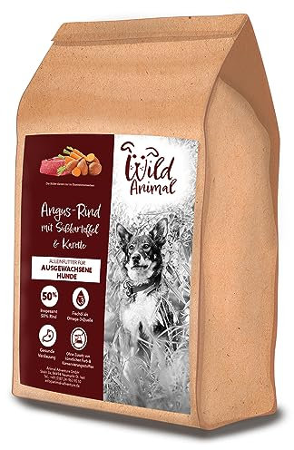 Wild Animal- Premium Hundefutter - Angus-Rind mit Süßkartoffel & Karotte, Trockenfutter, getreidefrei, 1er Pack (1 x 2kg)