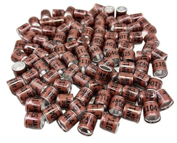 HUFFA 50Pcs 2024 Year Multicolor Pigeon Foot Ring with Word Foot Ring Durable Bird Ring Pet Bird Marking Ring (Color : Japan 50pcs)