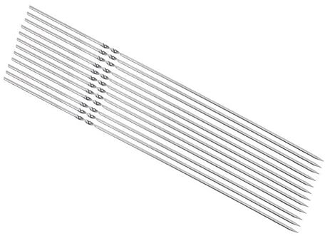 POPETPOP 50 Pezzi Spiedini in Acciaio Resistente Per Barbecue Riutilizzabili Bastoncini Per Barbecue Per Uso Esterno e Cottura Uniforme