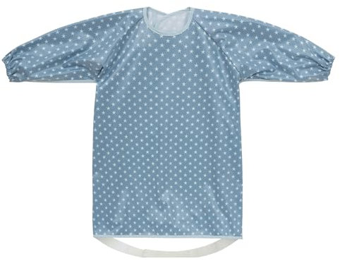 Little Dimsum Lätzchen Baby mit Ärmeln，BLW Lätzchen Wasserdichtes，All-in-One Baby Langarmlätzchen Befestigt Sich an Ihrem Hochstuhl，Weich und Bequem für 6 Monate bis 3 Jährige（Sterne）