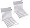 LILENO HOME Malta - Cuscini per sedia da giardino, in set da 2, per sdraio con schienale basso, comodi cuscini per sedie pieghevoli, a righe/tinta unita, grigio chiaro