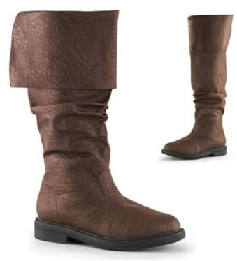 tinetill Bottes Médiévales Hommes Bottes Cuir Vintage Bottes Mi Hauteur Bottes de Cowboy Western Bottines Biker Chaussures Décontractées Bottes