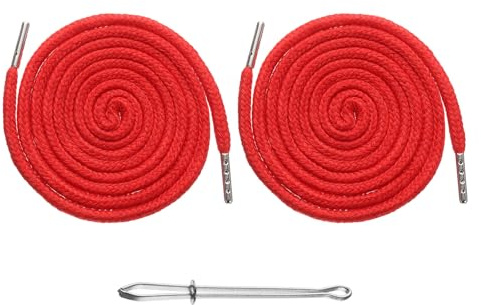 sourcing map 2pcs Drawstring Cords 51 Replacement Drawstring Hoodie String Sewing Tool with Easy Threader for Hoodie Sweatpants Jackets Pants Hats Coats Bags, Red