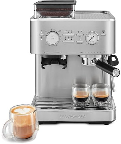 KitchenAid Semi Automatic Espresso Machine with Burr Grinder - Stainless steel 5KES6551BSX