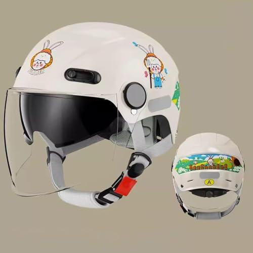 Casco Da Moto Per Bambini, Per Ragazzi E Ragazze, Da 2 A 14 Anni, Casco Da Bici Aperto Per Ciclomotore, Moto Da Cross, Scooter, Go-Kart, Bicicletta, ATV C,46~54cm