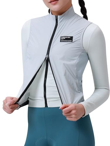 INBIKE Chaleco Ciclismo Mujer Chaqueta Cortaviento Nylon Transpirable Ligera Bicicleta Deportes Senderismo Reflectante Ciclismo Gris XS