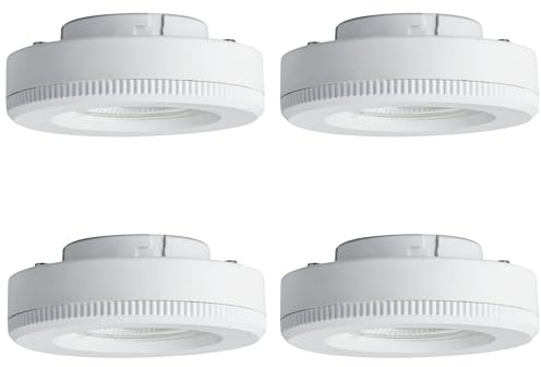 SEBSON GX53 LED Leuchtmittel 2,5W 450lm warmweiß 3000K Energieeffizienzklasse A, ersetzt 40W Halogen, flache LED Lampe ø73x27mm, 230V - 4er Set