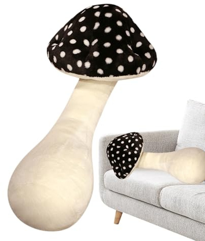 Generisch Cojín de seta de peluche de seta, cómodo, 70 cm, relleno de hongos supersuave, cojín decorativo de felpa para decoración de interiores, cojín de cabeza y cuello, para sofá, cama, interior