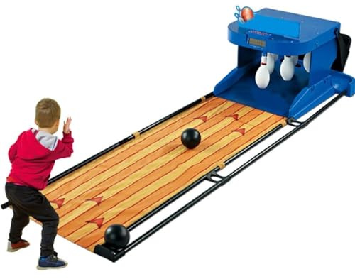 JINTVO Inomhus Elektroniskt Bowlingspel, Hemma Bowlingkonsol Med Automatisk Återställning, Arkad Bowlingspel, Led-Resultattavla, Ljudeffekter, Bowlingset För Familjekul(3.5m)