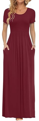 AUSELILY Maxi Dress for Women - Summer Casual Long Dresses for Ladies with Pockets