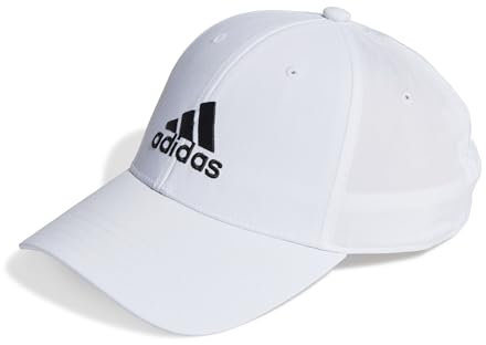 adidas Unisex Embroidered Logo Lightweight Baseball Cap, White / Black, L