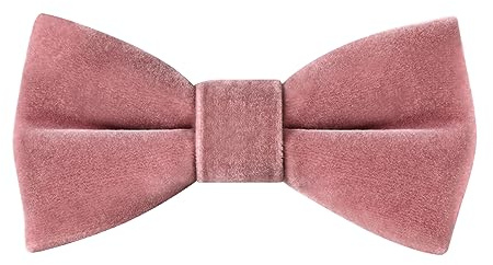 HOULIFE Sammetsfluga för barn – justerbar förknuten fluga för pojkflickor, enfärgade fjärilsflugor för fest, boll, bankett, bröllop med presentask, Rök rosa, 10x5cm