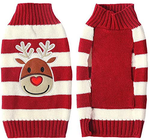 ZEACCT Navidad Mascotas Suéter, Navidad Disfraz de Punto de Perro, Estilo Navideño Perro Mascota Jersey, Jersey de Punto para Cachorro (Christmas elk, X-Large)