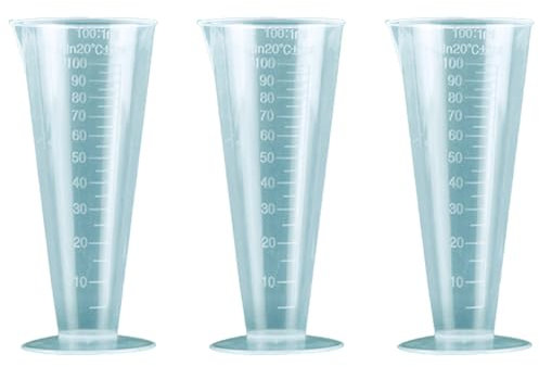 3 Pcs Plastic Graduated Cups 100ml Measuring Cup Kitchen Laboratory Plastic Measurement Beaker Measuring Cup for Baking Cooking Lab Measure Tool
